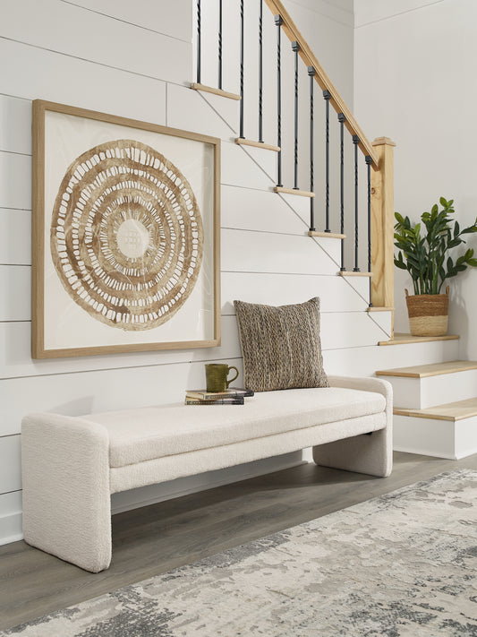 Ocala Furniture Outlet - Ashley Furniture - Lembertson Accent Bench - Accent Bench / Ecru / 70"W x 18"D x 19"H - A3000714