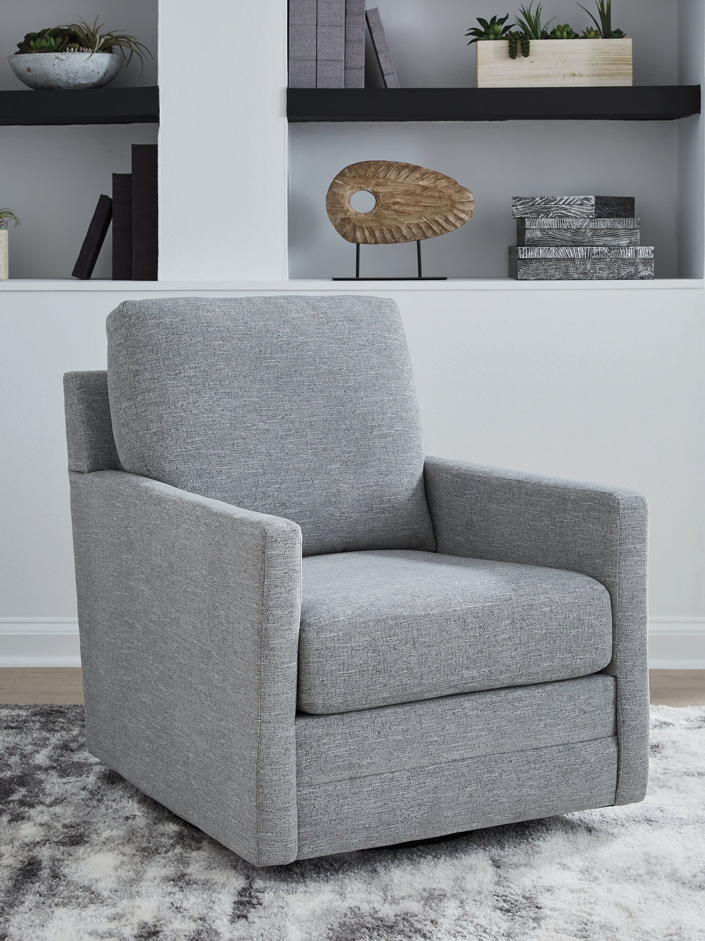 Ocala Furniture Outlet - Ashley Furniture - Freybourne Next-Gen Nuvella Swivel Accent Chair - Swivel Accent Chair / Pewter - A3000737