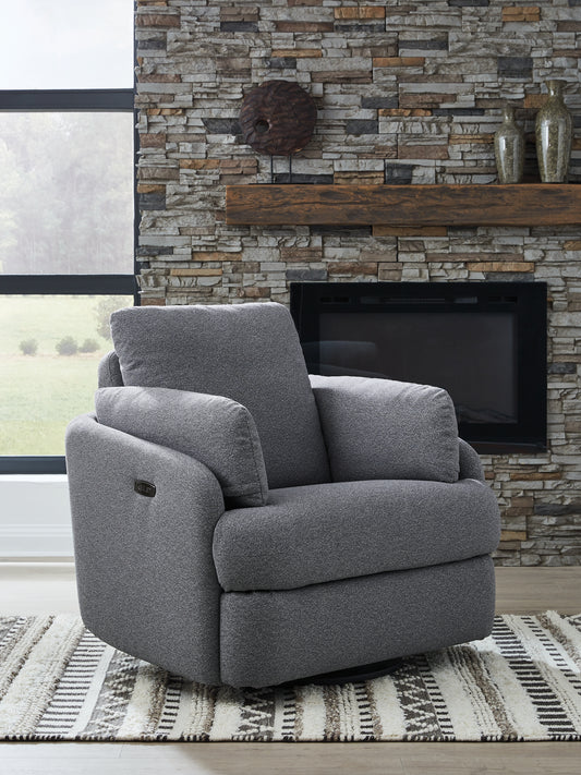 Ocala Furniture Outlet - Ashley Furniture - Alainmont Next-Gen Nuvella Swivel Power Recliner - Swivel Power Recliner / Stone - A3000739