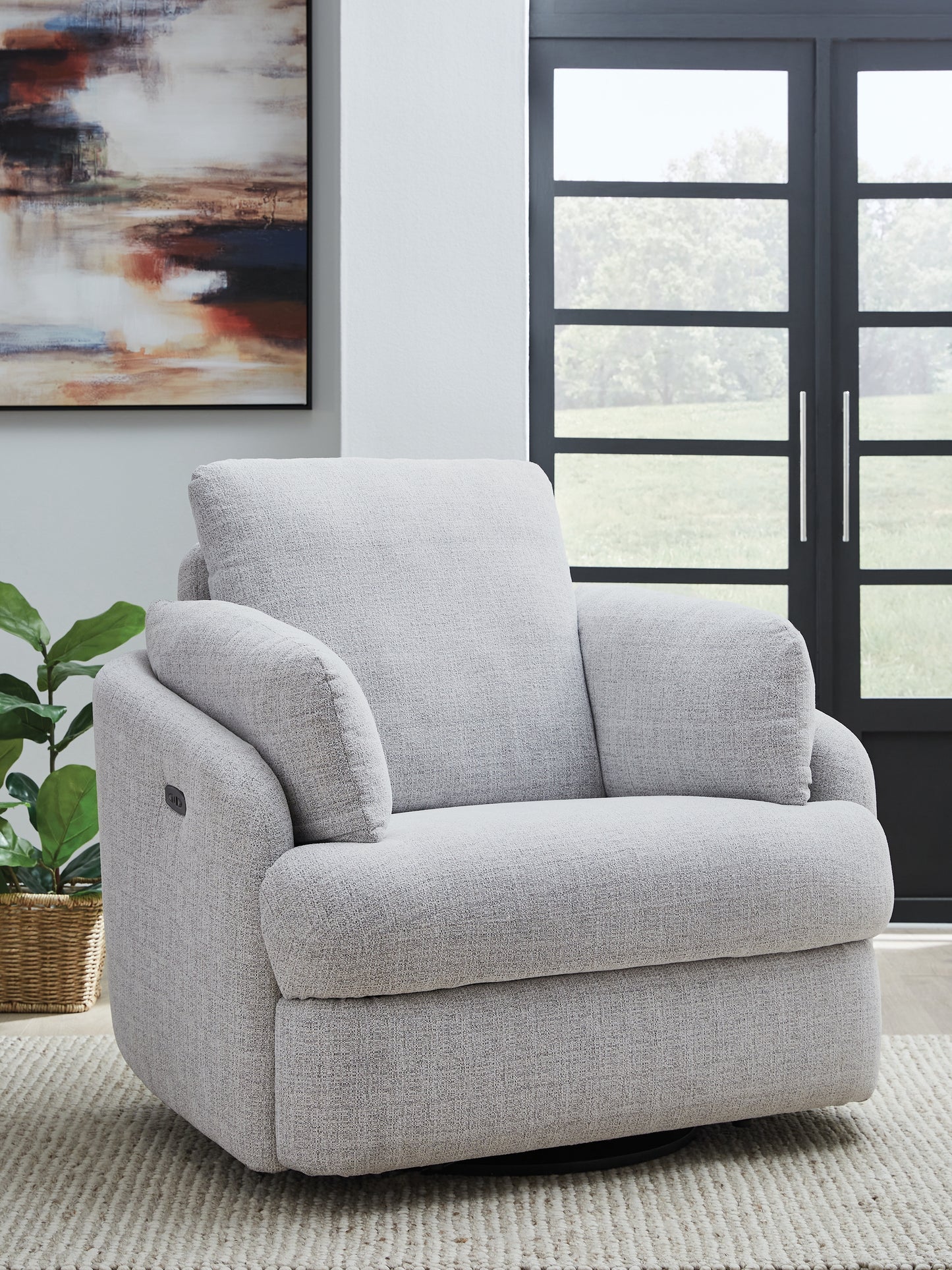Ocala Furniture Outlet - Ashley Furniture - Alainmont Next-Gen Nuvella Swivel Power Recliner - Swivel Power Recliner / Stone - A3000739