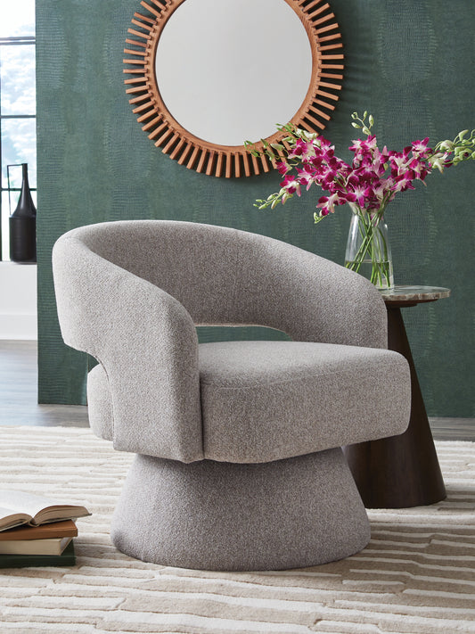 Ocala Furniture Outlet - Ashley Furniture - Nashkins Swivel Accent Chair - Swivel Accent Chair / Pebble - A3000757