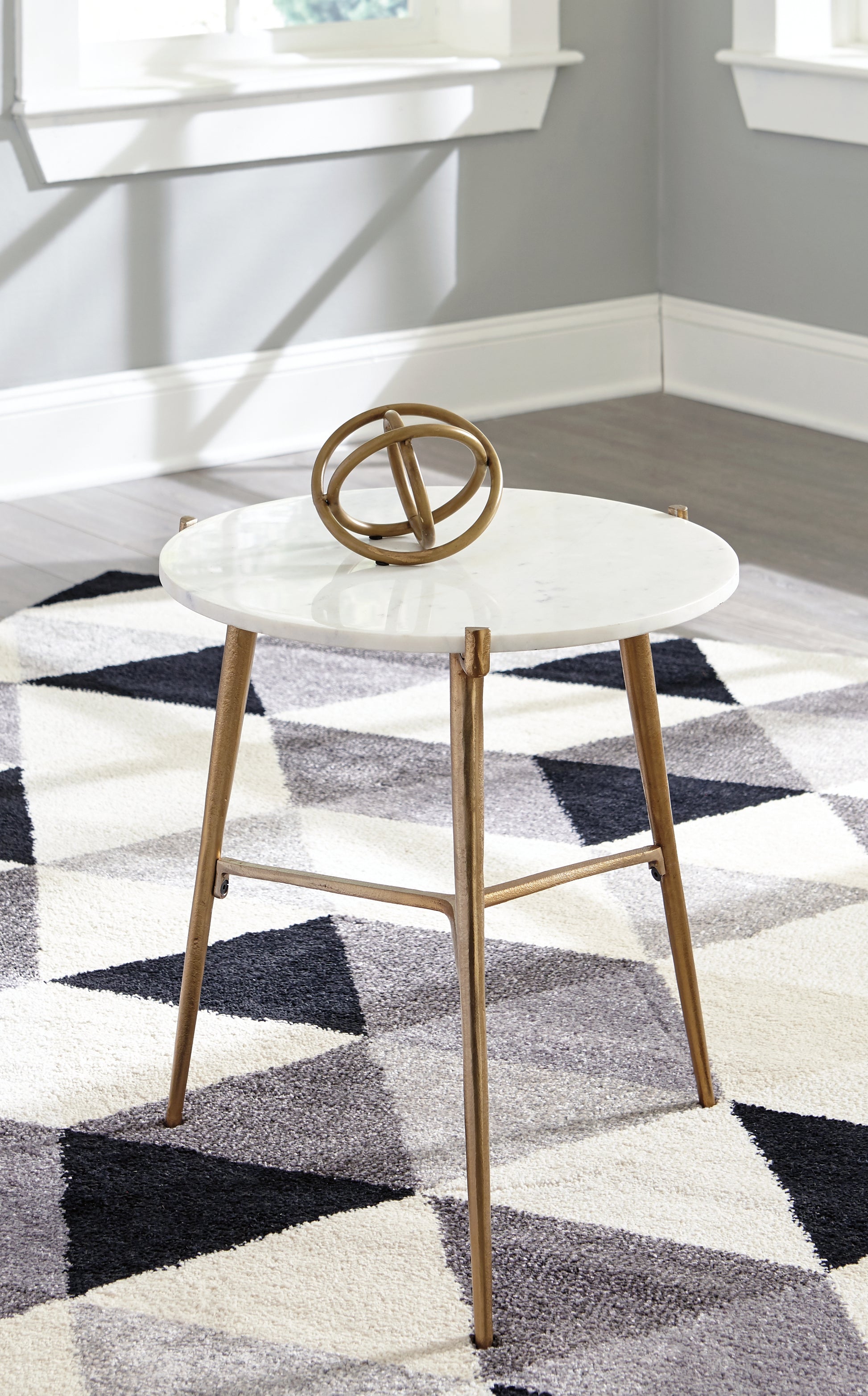 Ocala Furniture Outlet - Ashley Furniture - Chadton Accent Table - Accent Table / White/Gold Finish - A4000004