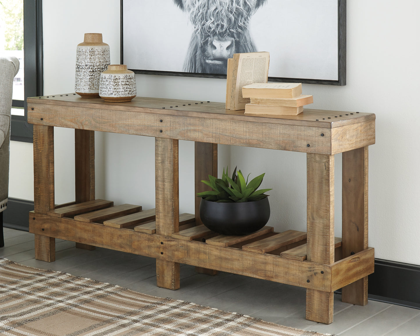 Ocala Furniture Outlet - Ashley Furniture - Susandeer Sofa/Console Table - Console Sofa Table / Brown - A4000219