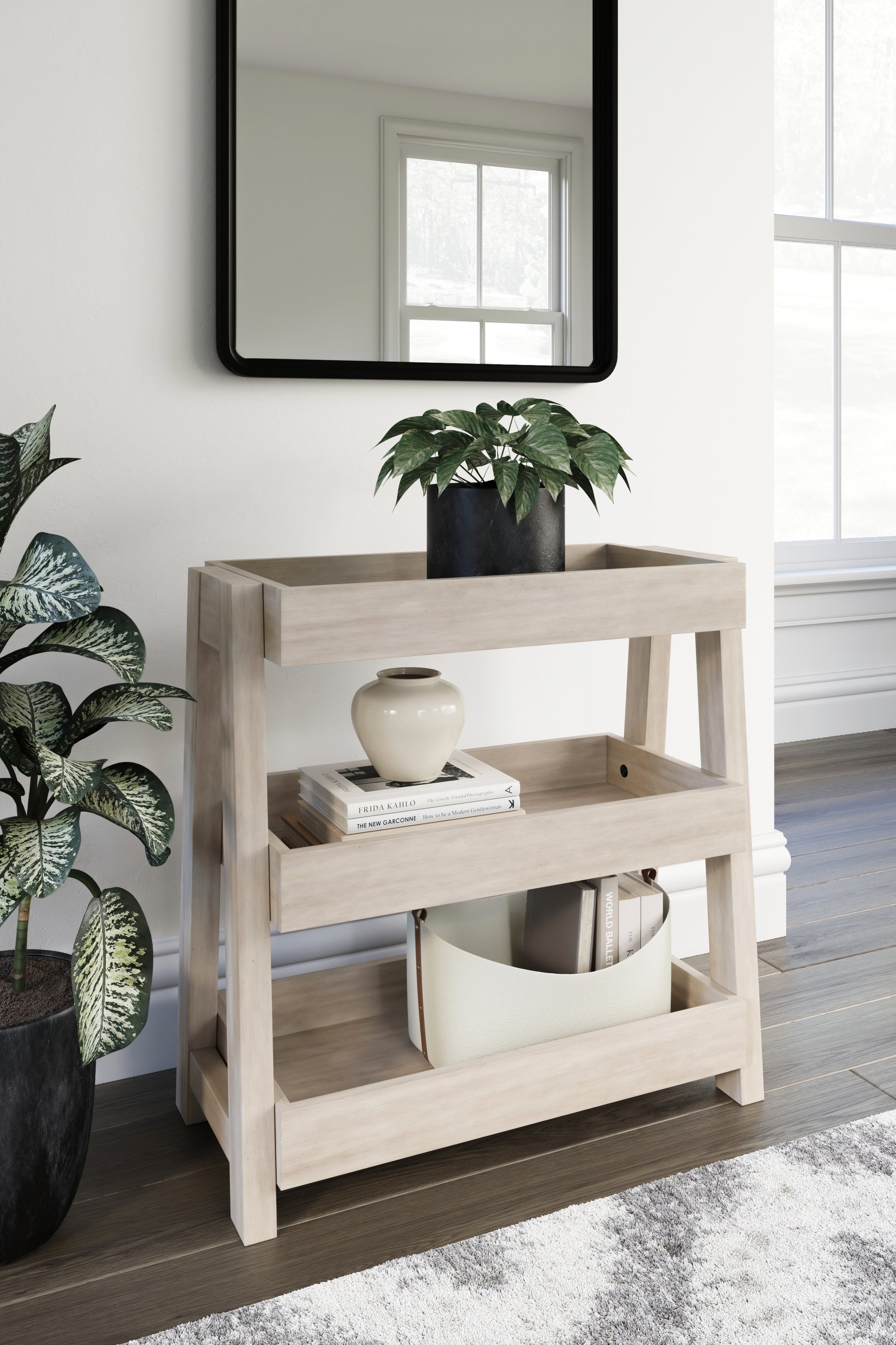 Ocala Furniture Outlet - Ashley Furniture - Blariden Shelf Accent Table - Shelf Accent Table / Light Tan - A4000368