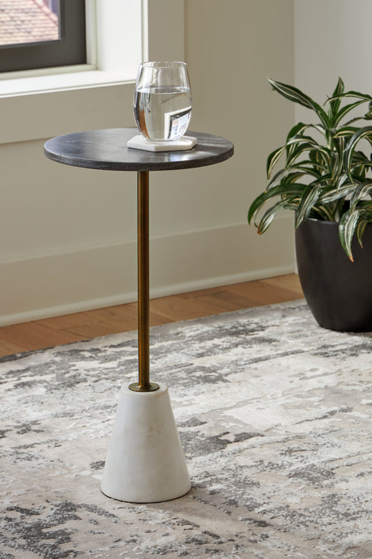 Ocala Furniture Outlet - Ashley Furniture - Caramont Accent Table - Accent Table / Black/White/Gold Finish - A4000540