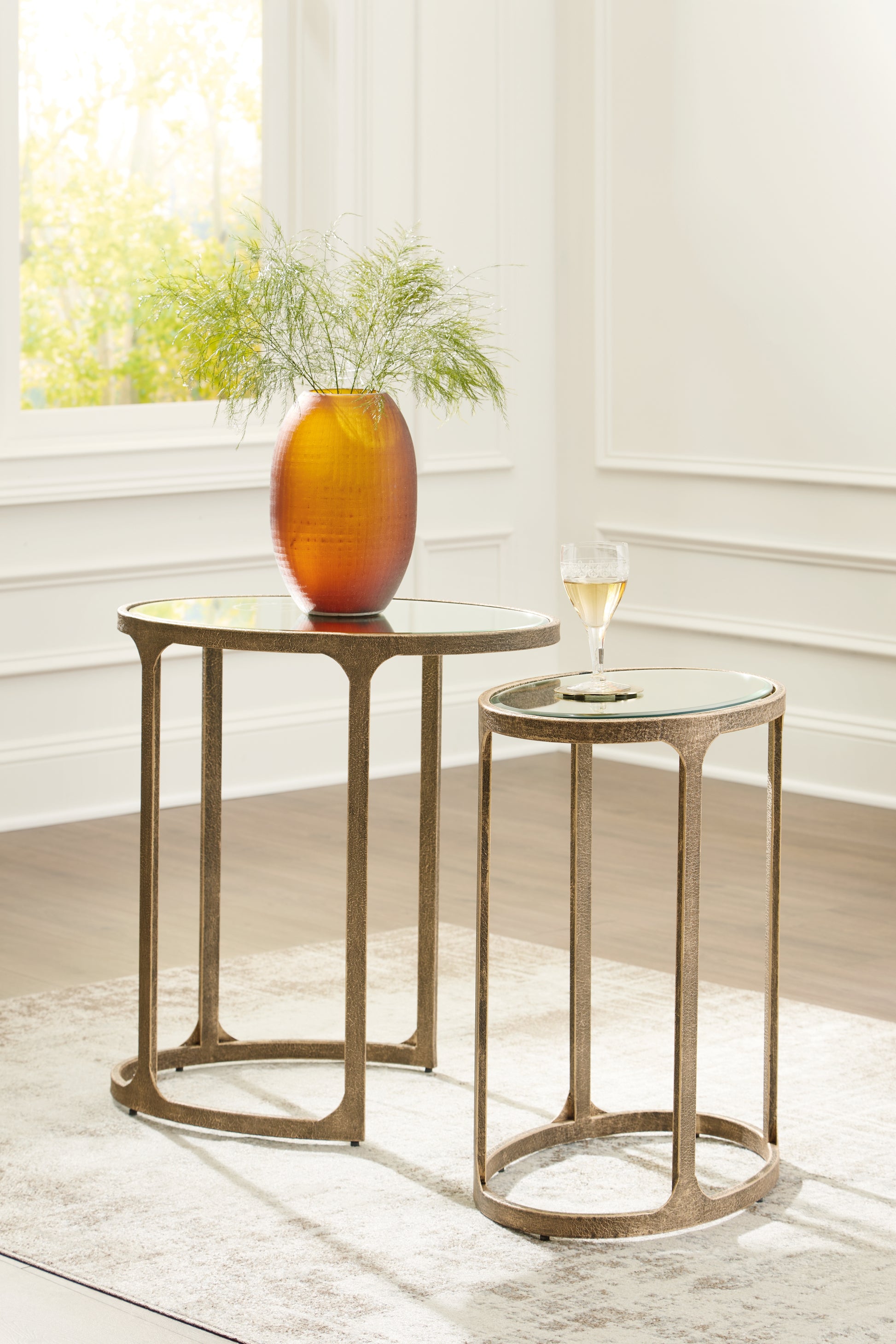 Ocala Furniture Outlet - Ashley Furniture - Irmaleigh Accent Table (Set of 2) - Accent Table Set (Set of 2) / Antique Gold Finish - A4000624
