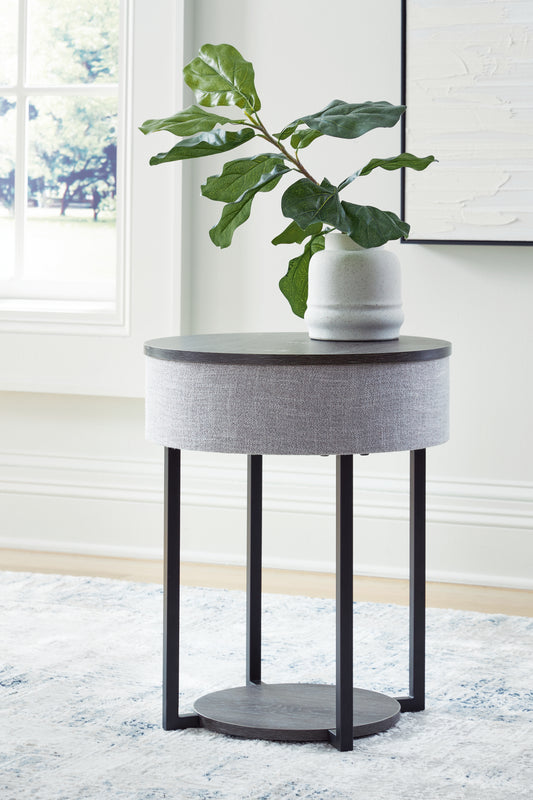 Ocala Furniture Outlet - Ashley Furniture - Sethlen Accent Table with Speaker - Accent Table with Speaker / Gray/Black - A4000641