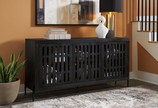Ocala Furniture Outlet - Ashley Furniture - Vallisburg Accent Cabinet - Accent Cabinet / Black/Natural - A4000644