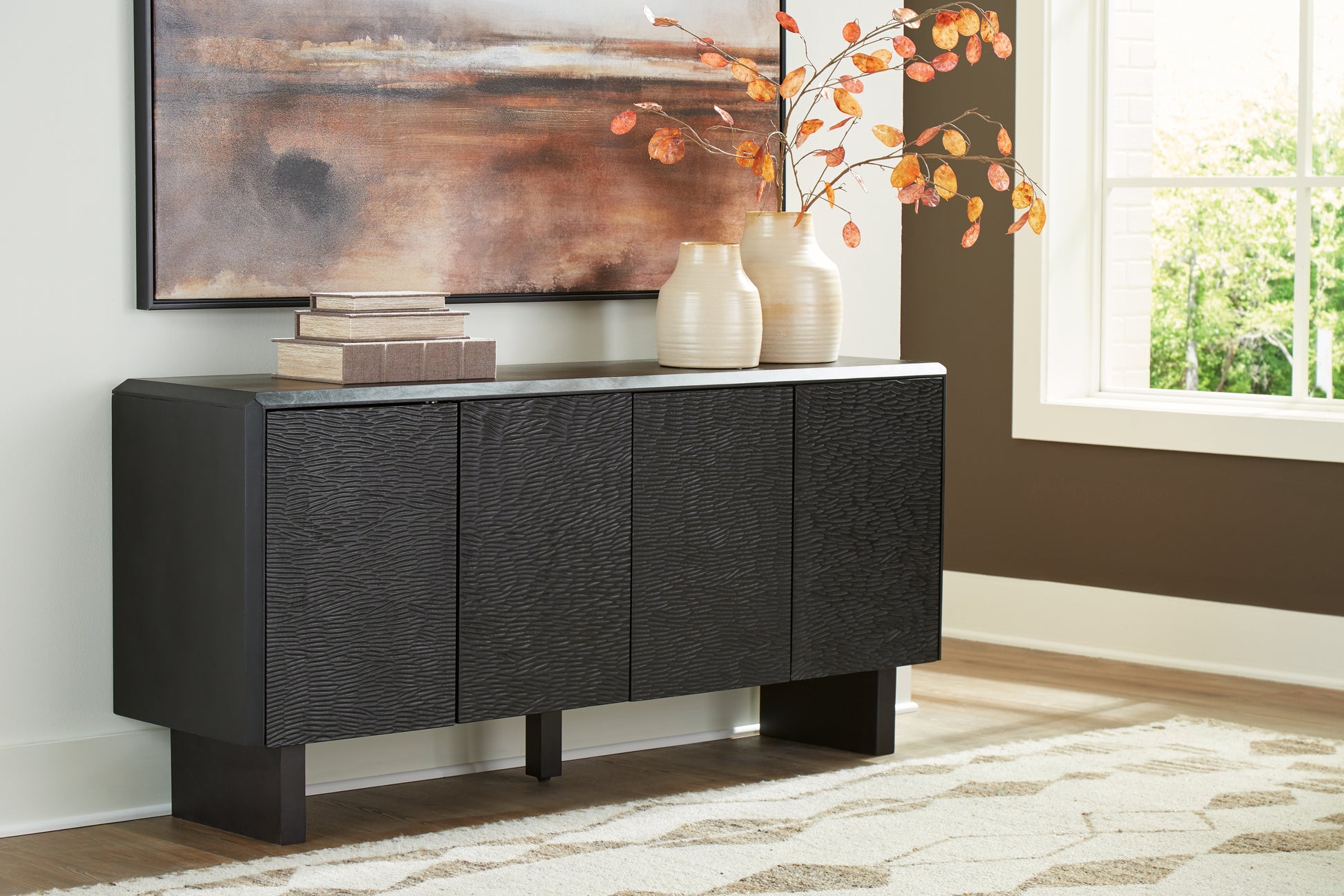 Ocala Furniture Outlet - Ashley Furniture - Farrelmore Accent Cabinet - Accent Cabinet / Black - A4000659