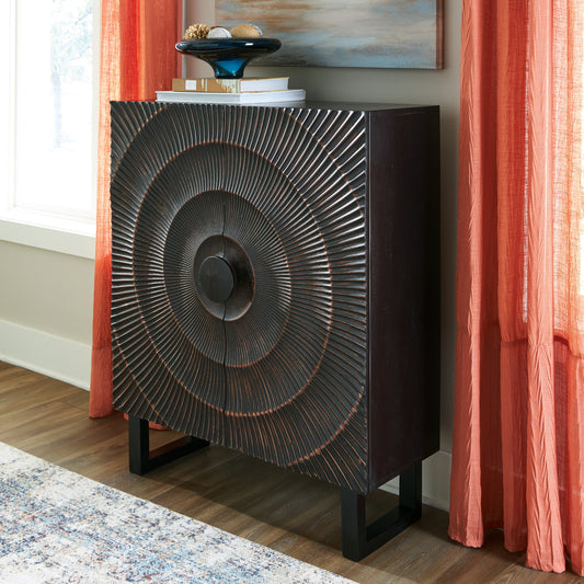 Ocala Furniture Outlet - Ashley Furniture - Fosterman Accent Cabinet - Accent Cabinet / Distressed Black - A4000660