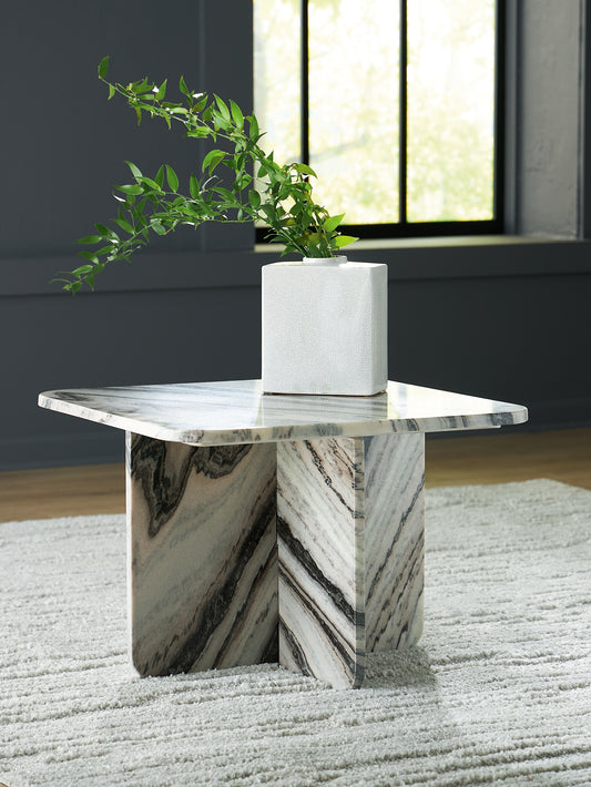 Ocala Furniture Outlet - Ashley Furniture - Baretton Accent Coffee Table - Accent Cocktail Table / Black/White/Taupe - A4000670