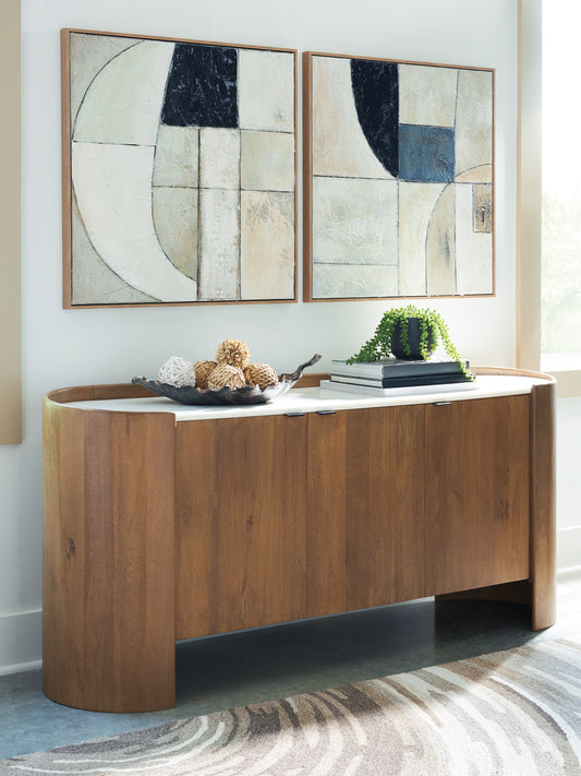 Ocala Furniture Outlet - Ashley Furniture - Fitzroy Accent Cabinet - Accent Cabinet / Brown/White - A4000688