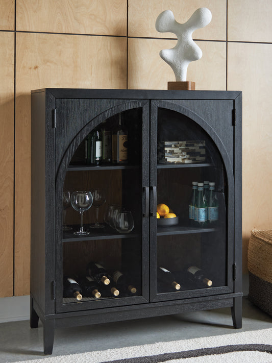 Ocala Furniture Outlet - Ashley Furniture - Armenleigh Accent Cabinet - Bar Cabinet / Black/Brown - A4000702