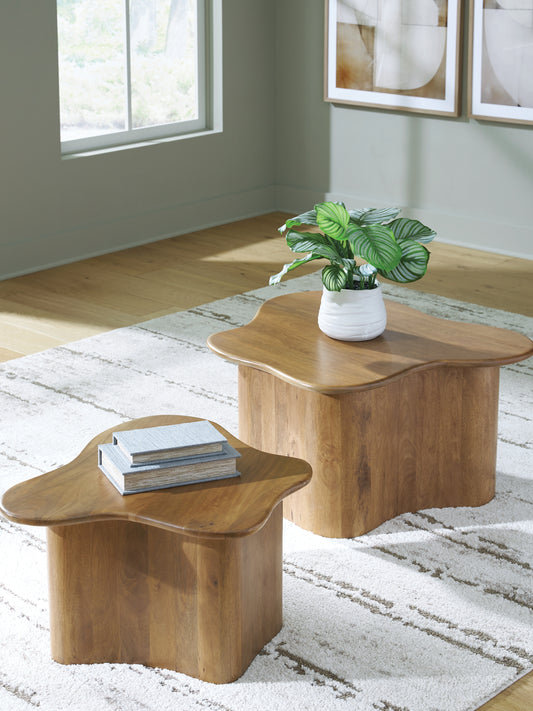 Ocala Furniture Outlet - Ashley Furniture - Abeford Accent Coffee Table (Set of 2) - Accent Cocktail TBL Set (Set of 2) / Brown - A4000711