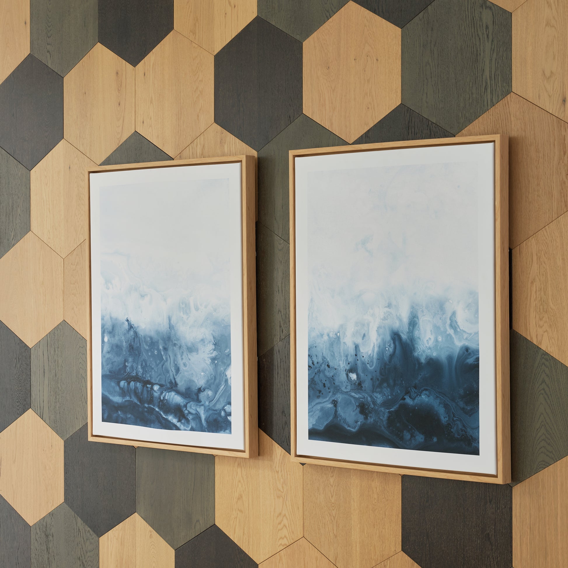 Ocala Furniture Outlet - Ashley Furniture - Holport Wall Decor - Wall Art Set (Set of 2) / Blue/White - A8000368