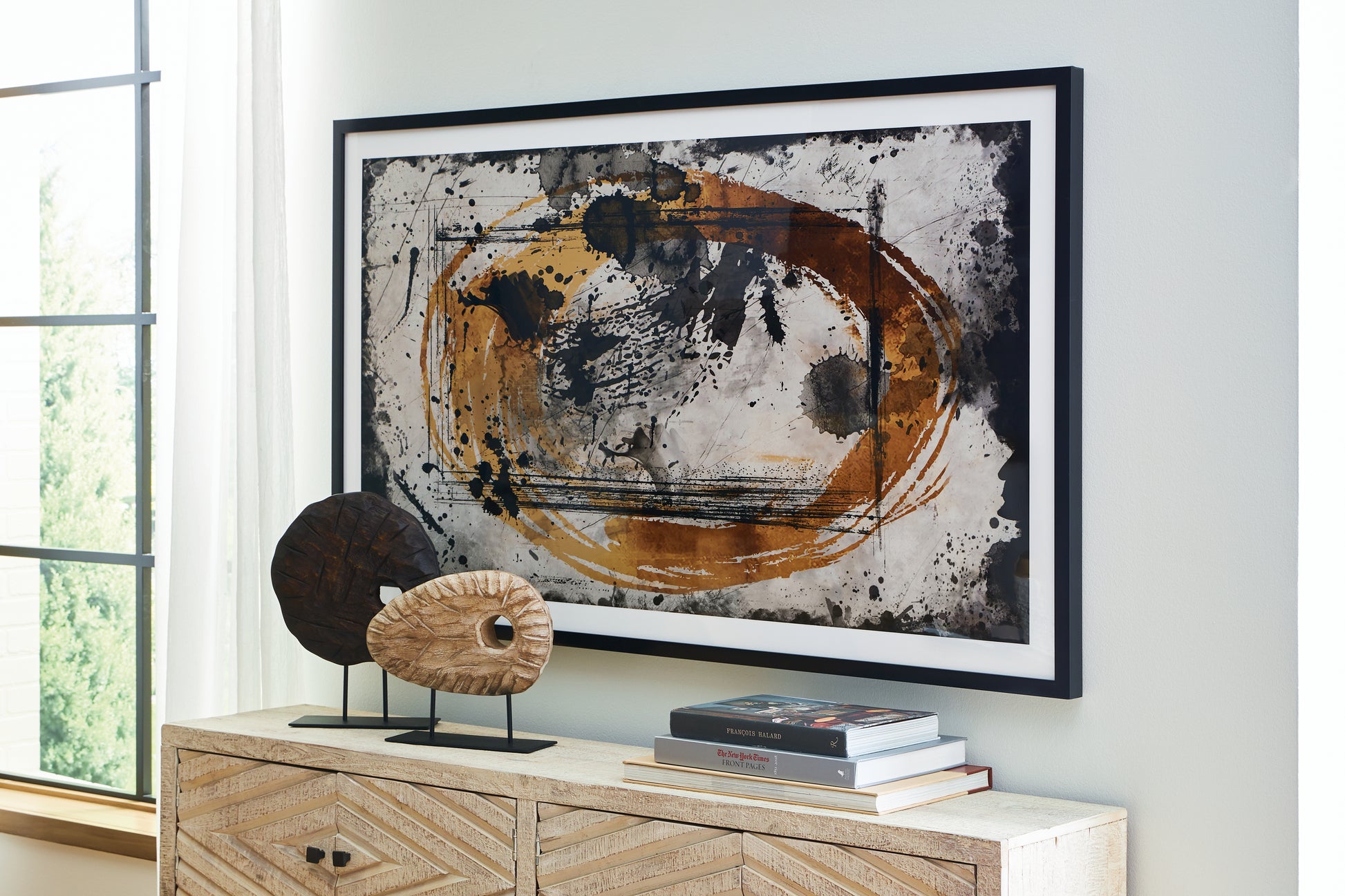Ocala Furniture Outlet - Ashley Furniture - Clefting Wall Decor - Wall Art / Black/Caramel/Tan - A8000374
