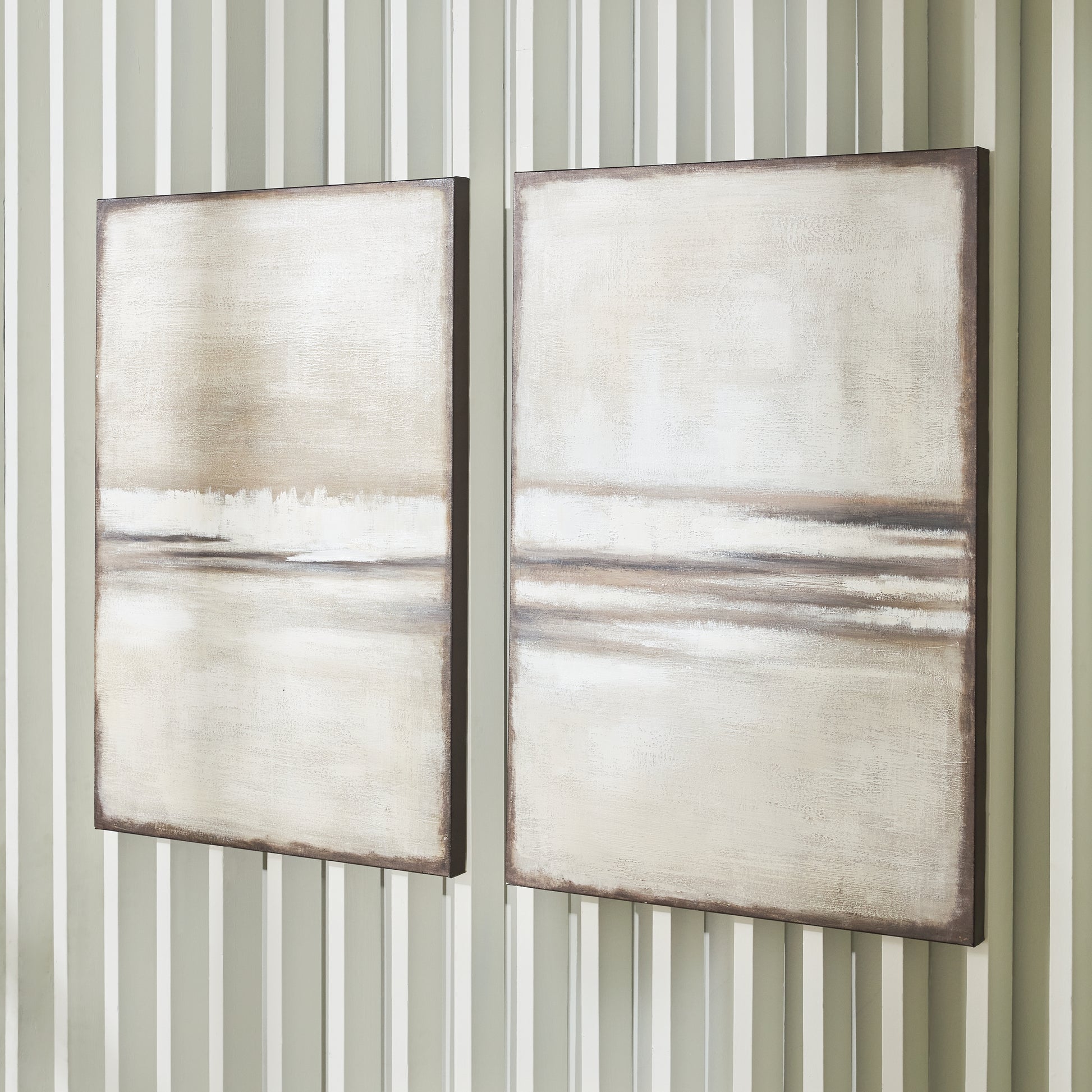 Ocala Furniture Outlet - Ashley Furniture - Brockdunn Wall Decor - Wall Art Set (Set of 2) / Tan/Brown - A8000403