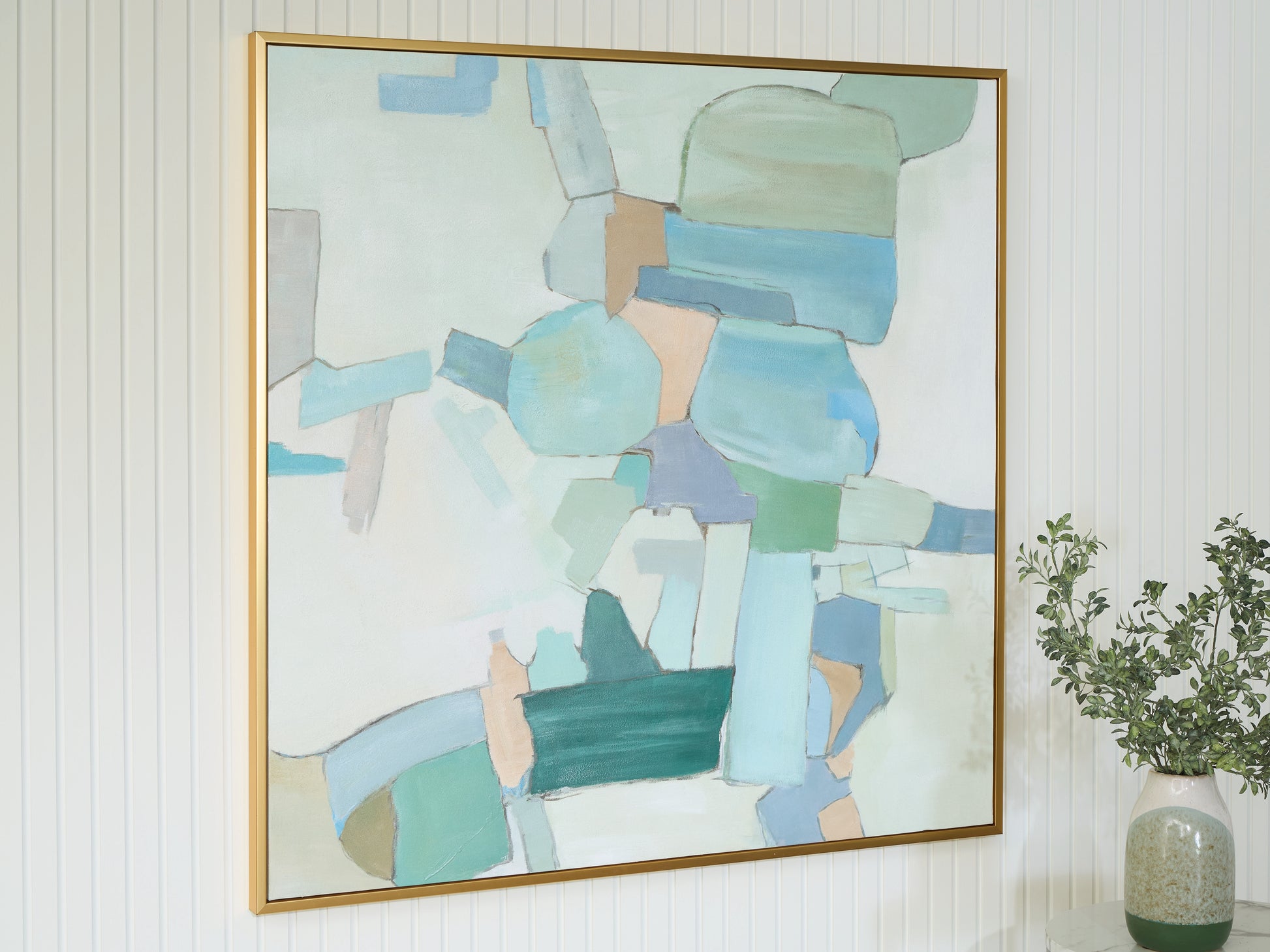 Ocala Furniture Outlet - Ashley Furniture - Wynburn Wall Decor - Wall Art / White/Blue/Green - A8000442