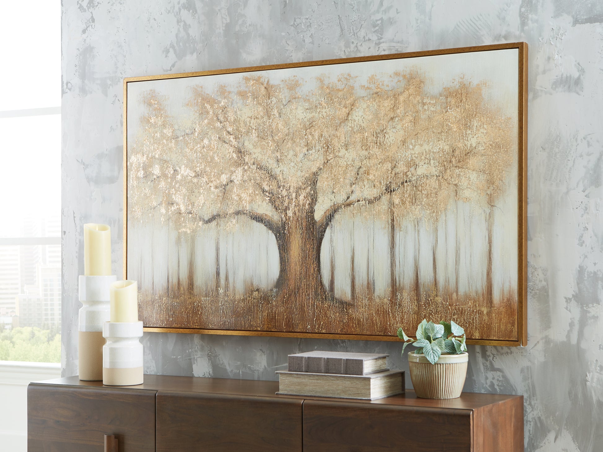 Ocala Furniture Outlet - Ashley Furniture - Dalewick Wall Decor - Wall Art / Brown/Gray/Gold Finish - A8000448