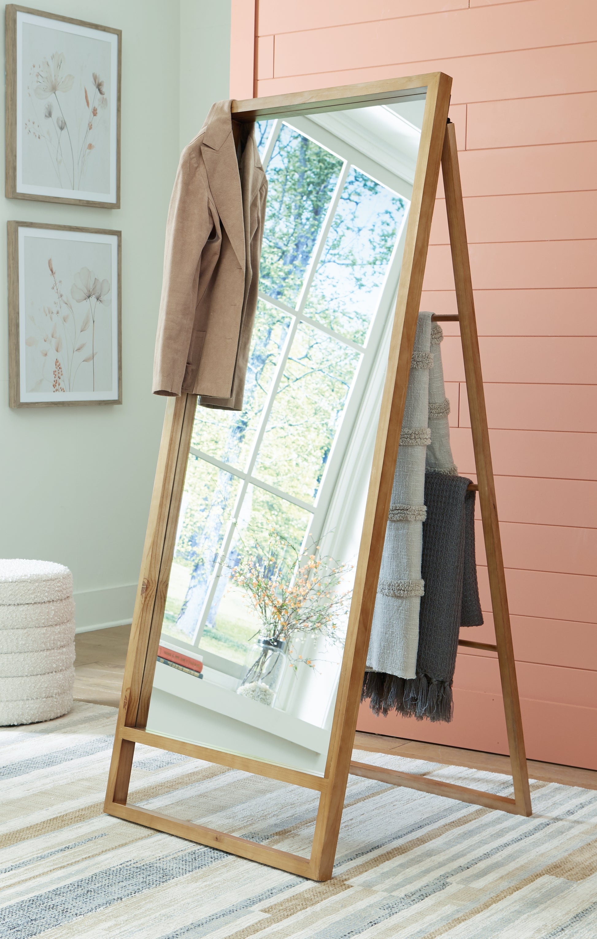 Ocala Furniture Outlet - Ashley Furniture - Devford Mirror - Floor Mirror / Brown - A8010341
