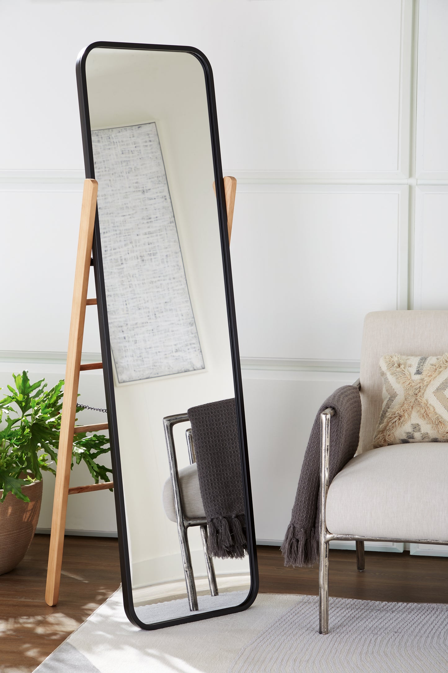 Ocala Furniture Outlet - Ashley Furniture - Bronick Mirror - Floor Mirror / Black/Brown - A8010342