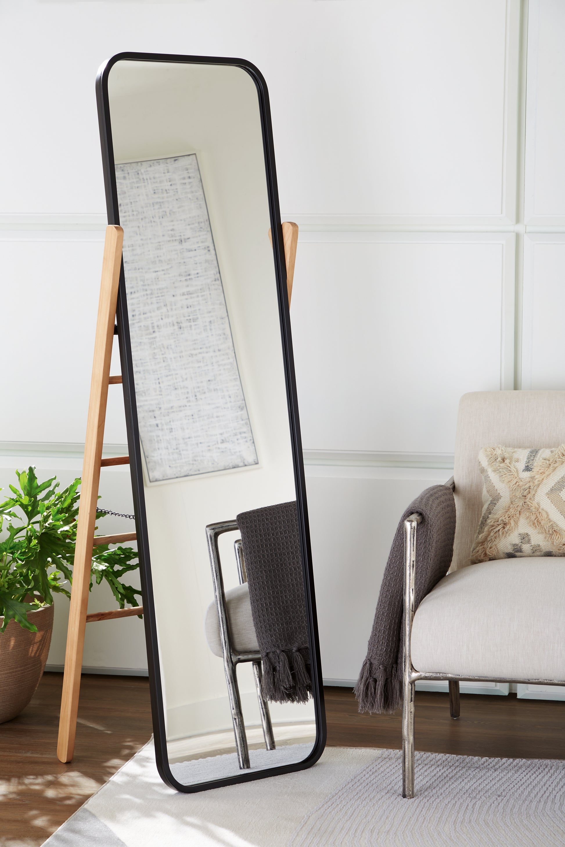 Ocala Furniture Outlet - Ashley Furniture - Bronick Mirror - Floor Mirror / Black/Brown - A8010342