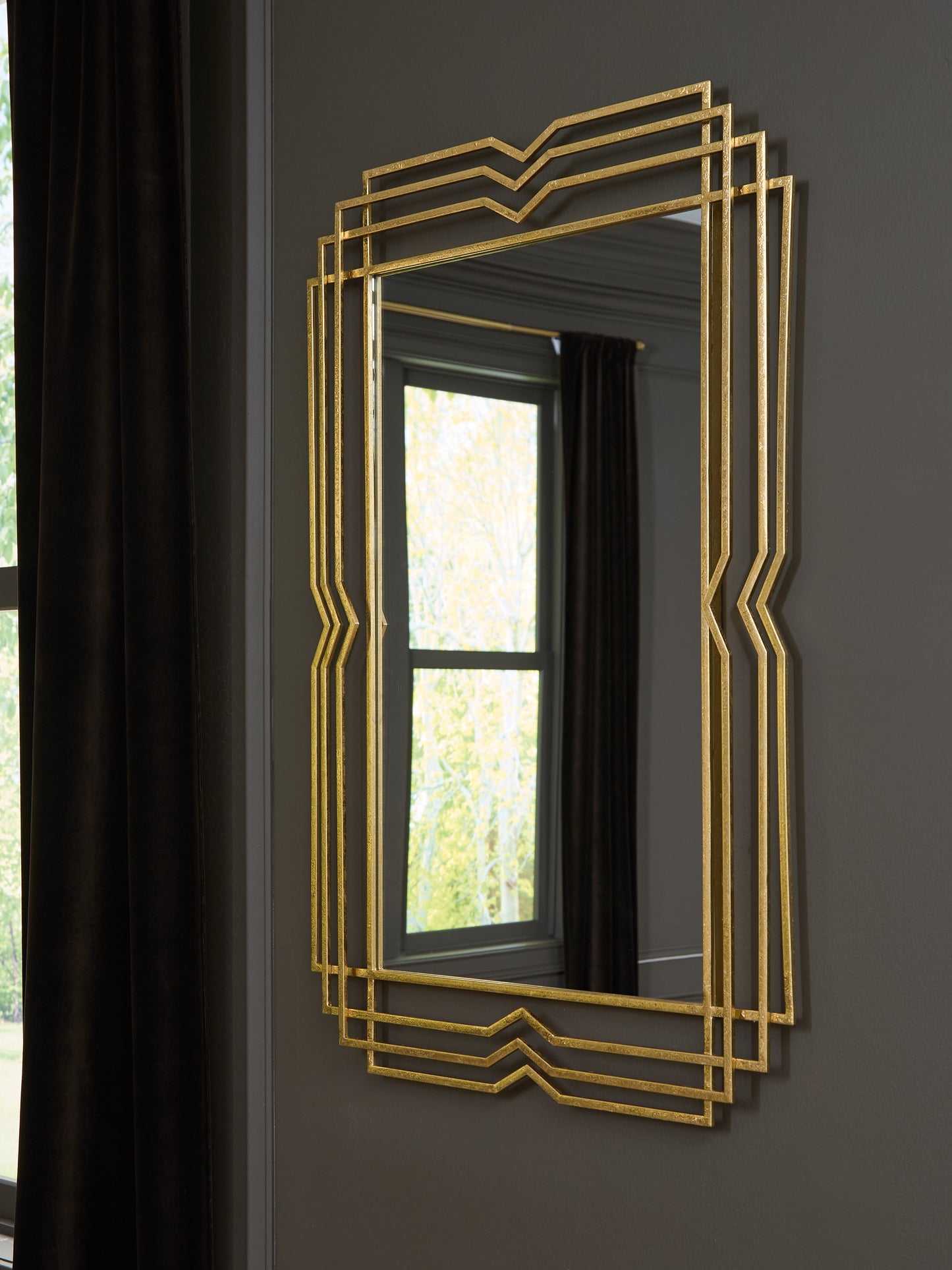 Ocala Furniture Outlet - Ashley Furniture - Claybrook Mirror - Accent Mirror / Gold Finish - A8010349