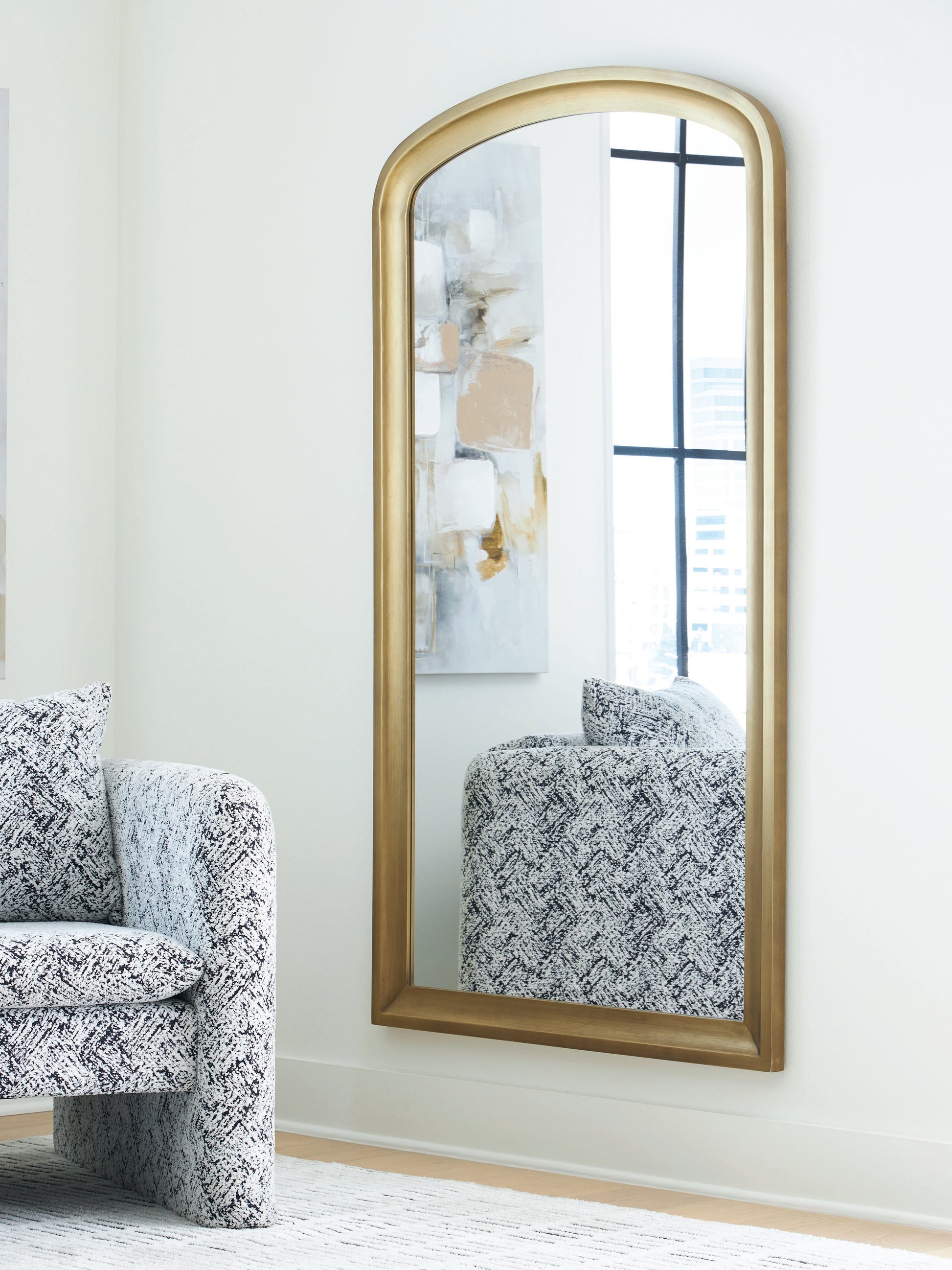 Ocala Furniture Outlet - Ashley Furniture - Fintan Mirror - Floor Mirror / Gold Finish - A8010436