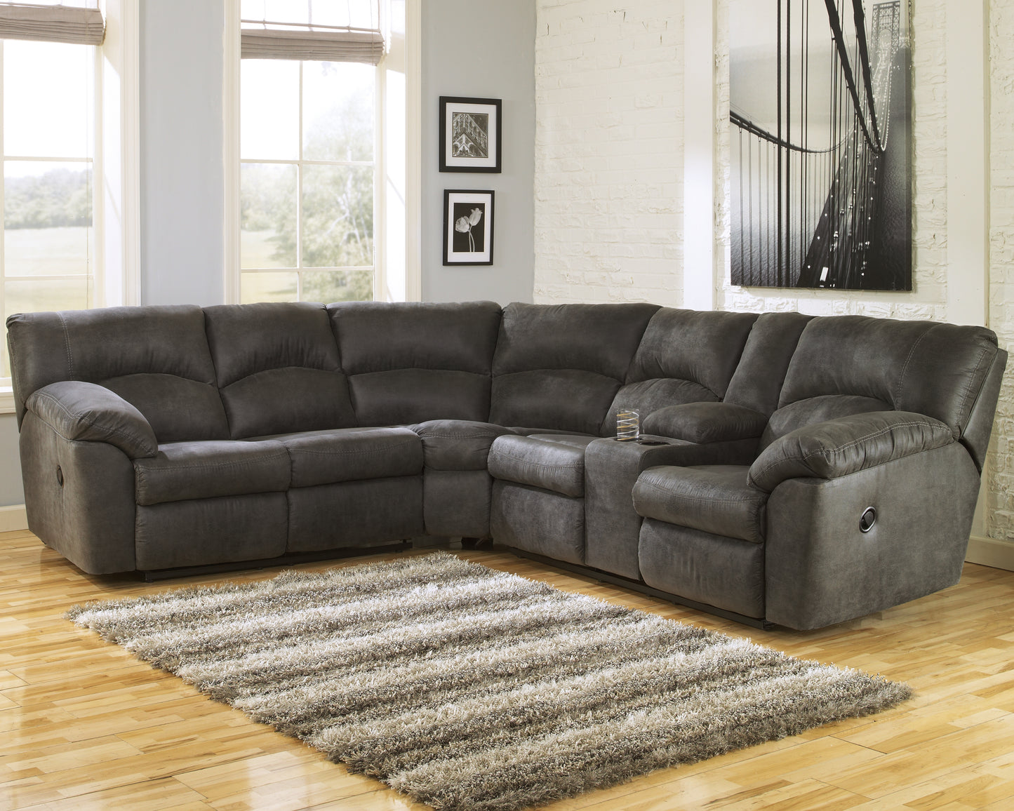 Ocala Furniture Outlet - Ashley Furniture - Tambo Sectional - 2-Piece Reclining Sectional / Canyon - 27802S1