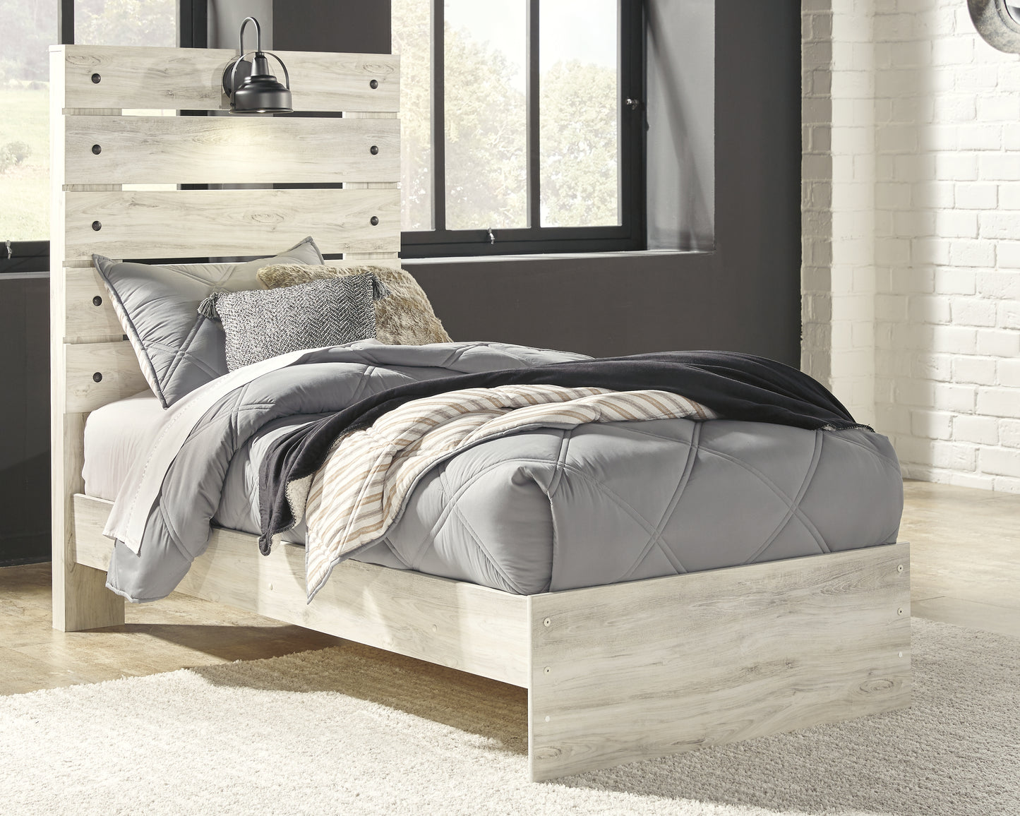 Ocala Furniture Outlet - Ashley Furniture - Cambeck Bedroom - Twin Panel Bed / Whitewash - B192B2