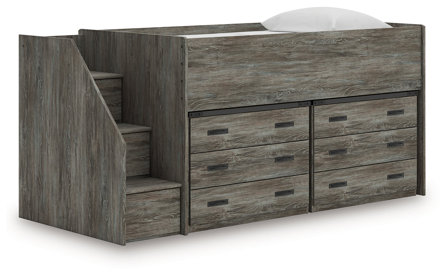 Ocala Furniture Outlet - Ashley Furniture - Frandern Twin Loft Bed with Drawer Storage - Twin Loft Bed with Drawer Storage / Warm Gray - B4480B26