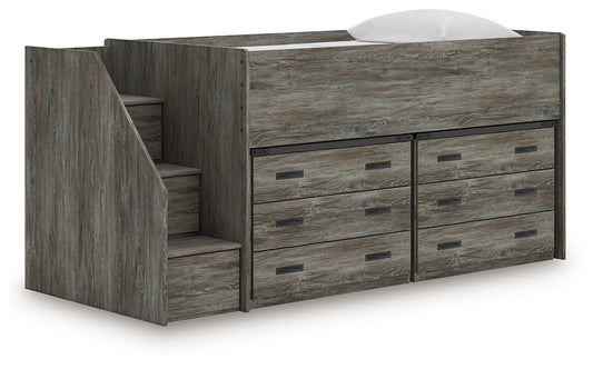 Ocala Furniture Outlet - Ashley Furniture - Frandern Twin Loft Bed with Drawer Storage - Twin Loft Bed with Drawer Storage / Warm Gray - B4480B26