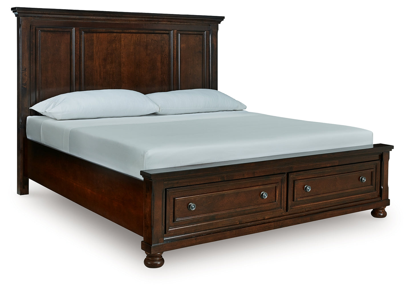 Ocala Furniture Outlet - Ashley Furniture - Porter Bedroom - King Panel Storage Bed / Rustic Brown - B697B44
