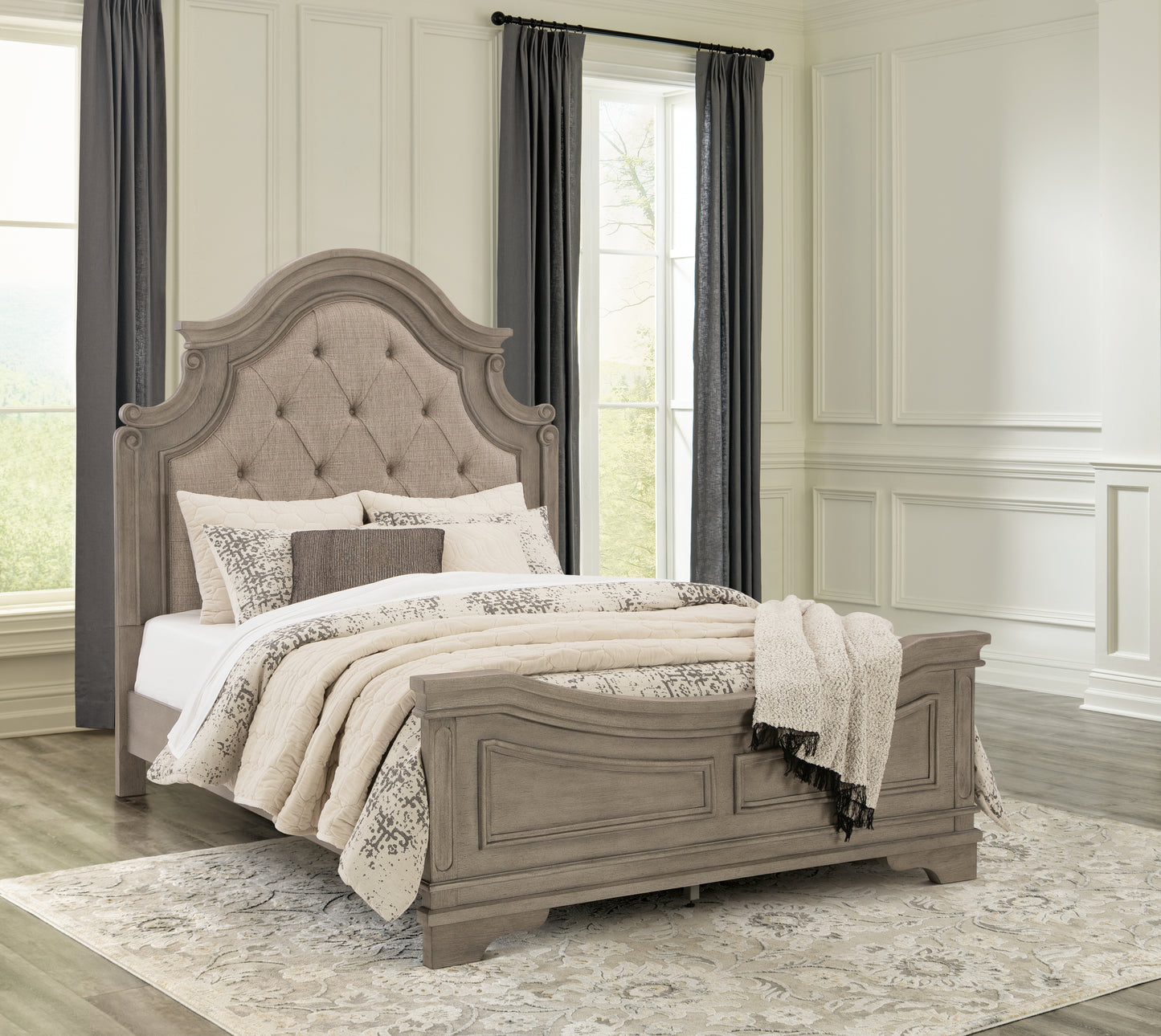 Ocala Furniture Outlet - Ashley Furniture - Lodenbay Bedroom - Queen Panel Bed / Antique Gray - B751B2