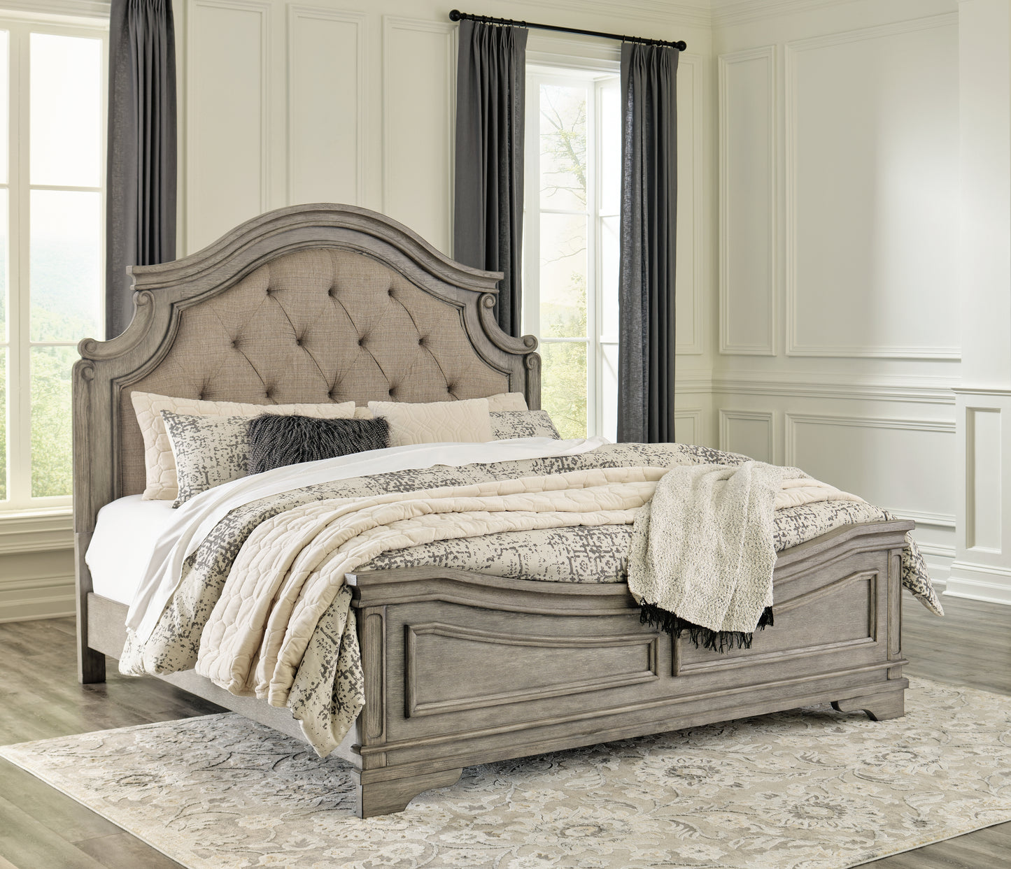 Ocala Furniture Outlet - Ashley Furniture - Lodenbay Bedroom - California King Panel Bed / Antique Gray - B751B5