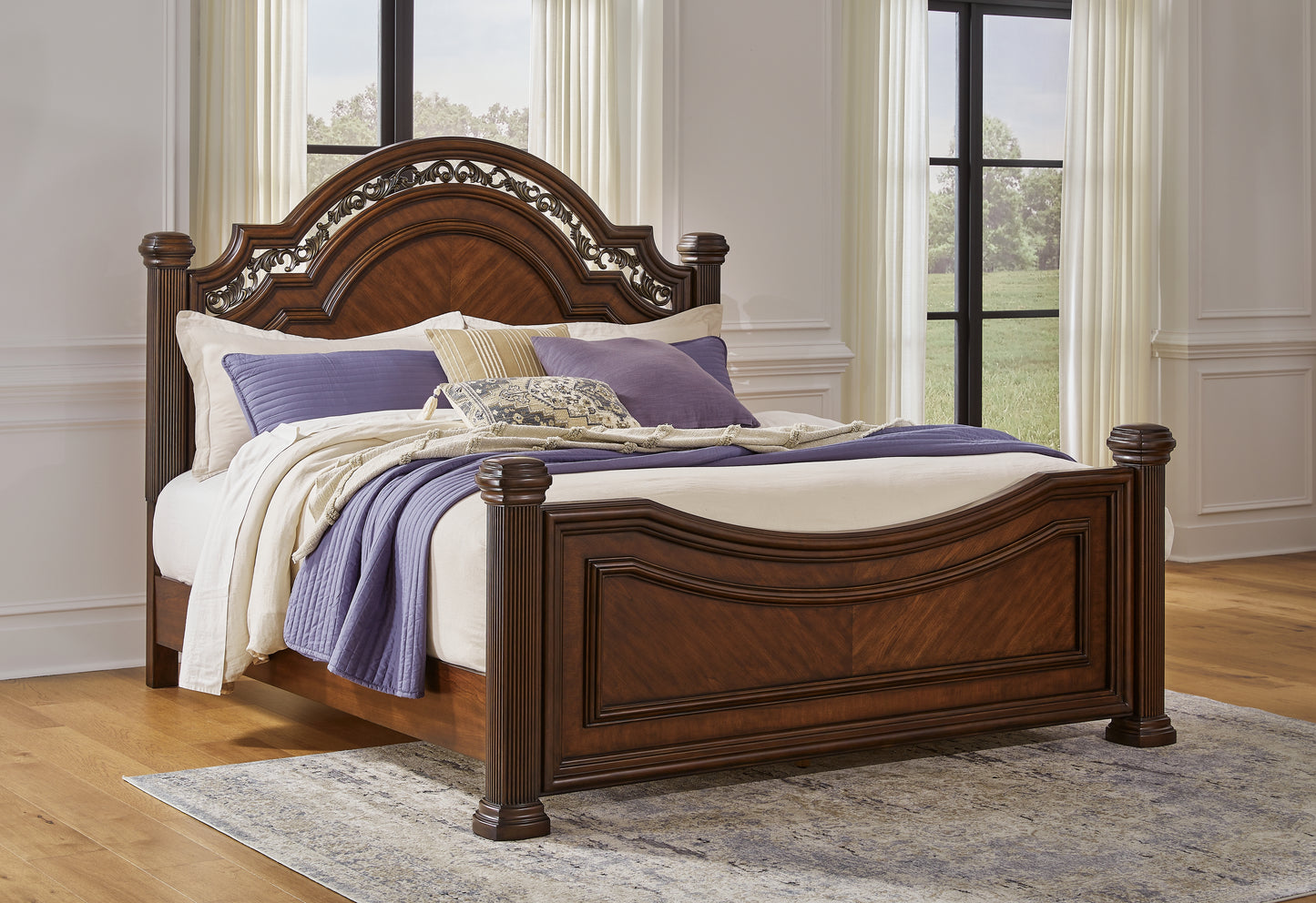 Ocala Furniture Outlet - Ashley Furniture - Lavinton Bedroom - California King Poster Bed / Brown - B764B10