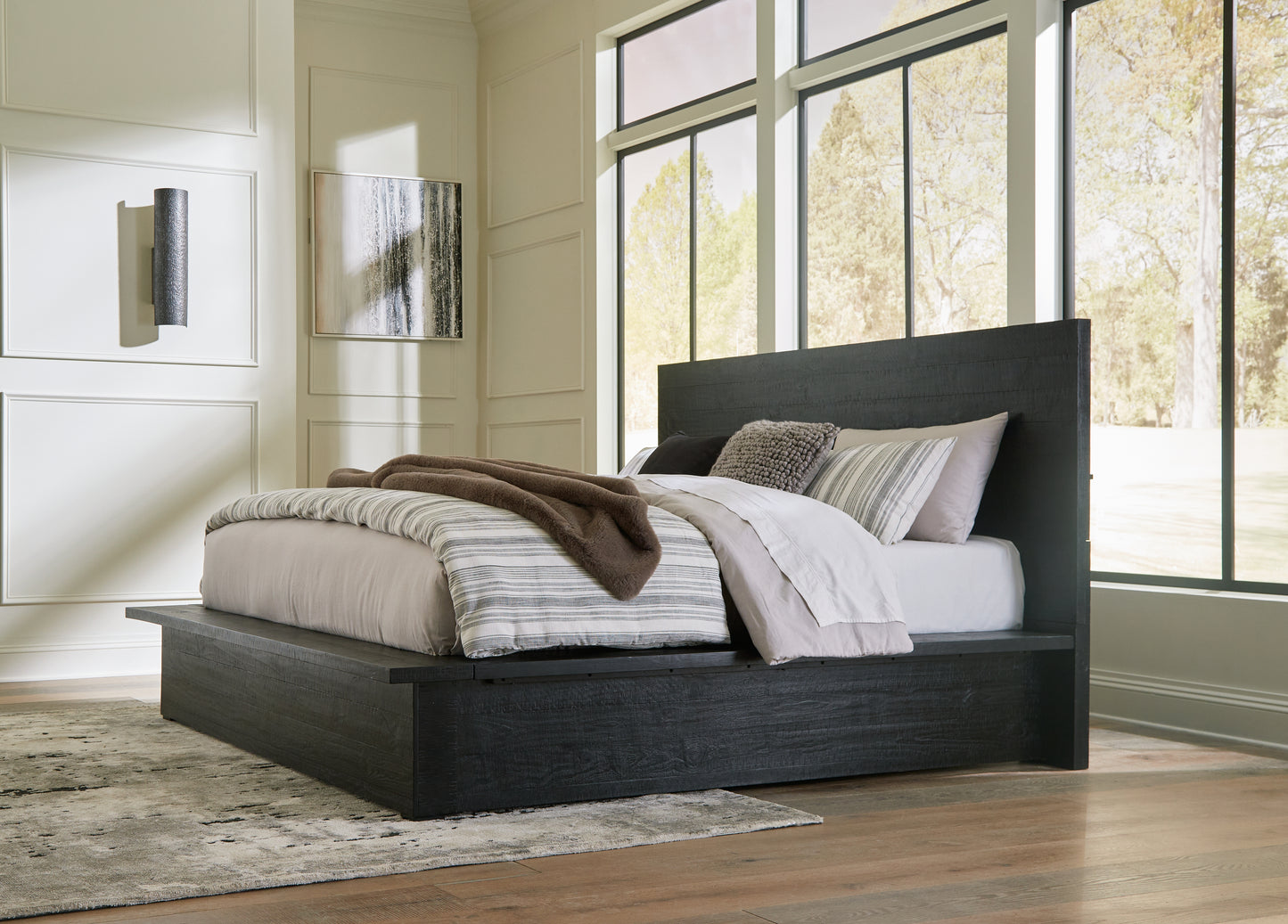 Ocala Furniture Outlet - Ashley Furniture - Londer Bedroom - California King Panel Bed / Black - B768B5