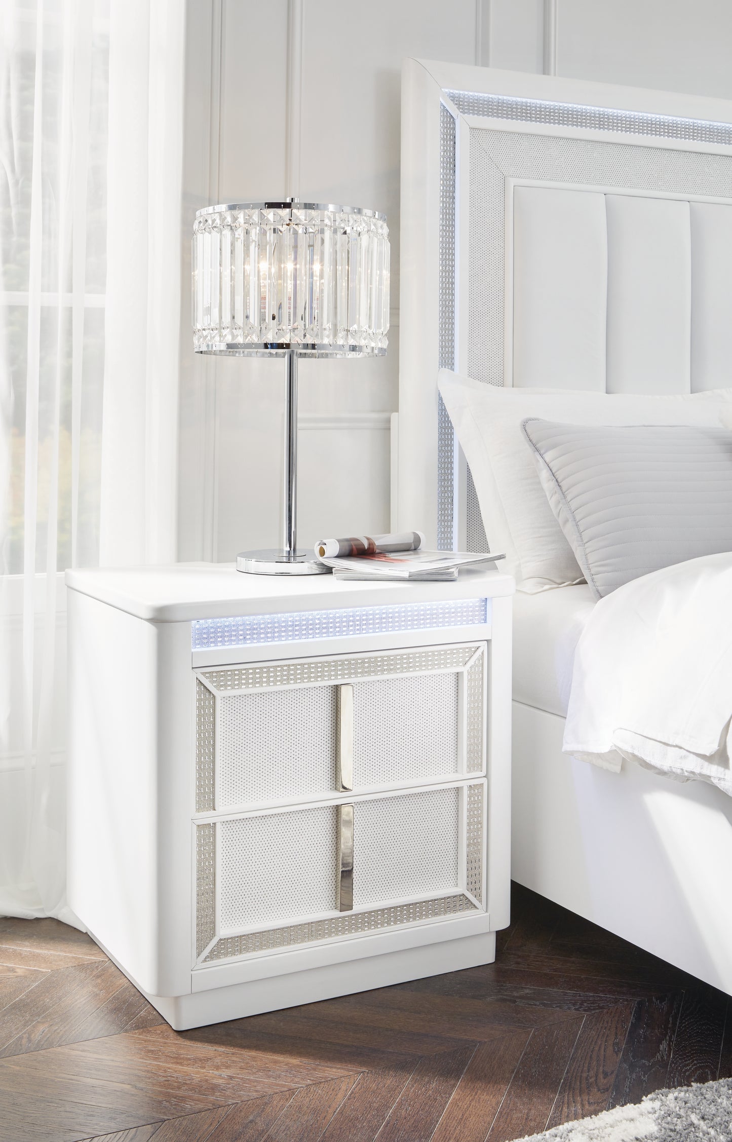 Ocala Furniture Outlet - Ashley Furniture - Chalanna Bedroom - Two Drawer Night Stand / White - B822-92