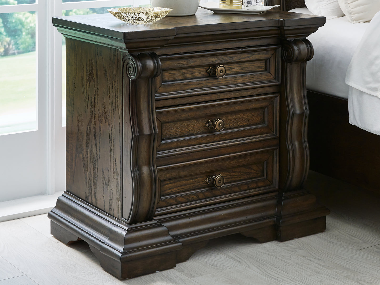 Ocala Furniture Outlet - Ashley Furniture - Maylee Bedroom - Three Drawer Night Stand / Dark Brown - B947-93