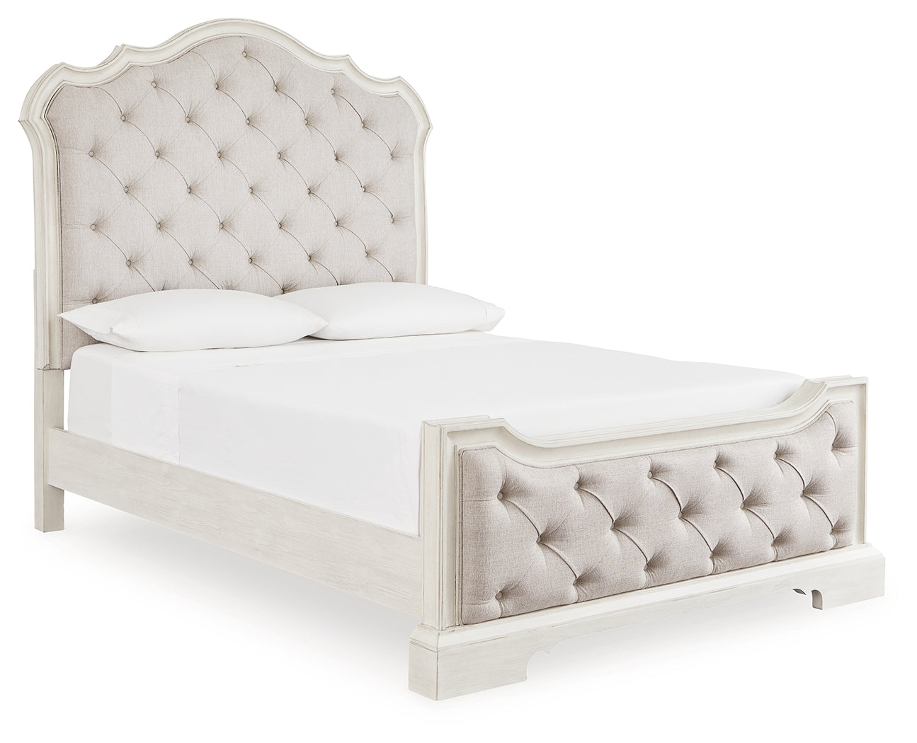 Ocala Furniture Outlet - Ashley Furniture - Arlendyne Bedroom - Queen Upholstered Bed / Antique White - B980B2