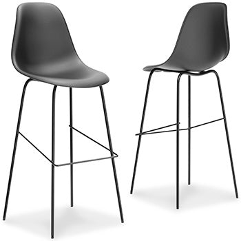 Ocala Furniture Outlet - Ashley Furniture - Forestead Dining Room - Bar Height Bar Stool (Set of 2) / Black - D130-130X2