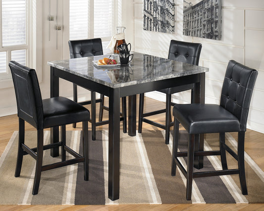 Ocala Furniture Outlet - Ashley Furniture - Maysville Dining Room - Square Counter TBL Set (5/CN) / Black - D154-223