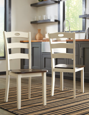 Ocala Furniture Outlet - Ashley Furniture - Woodanville Dining Room - Dining Chair (Set of 2) / Cream/Brown - D335-01X2