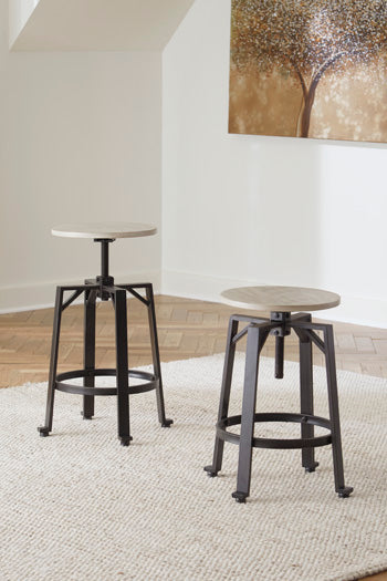 Ocala Furniture Outlet - Ashley Furniture - Karisslyn Dining Room - Counter Height Stool (Set of 2) / Whitewash/Black - D336-024X2