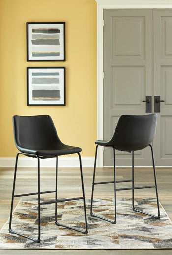 Ocala Furniture Outlet - Ashley Furniture - Centiar Dining Room - Pub Height Bar Stool (Set of 2) / Black - D372-630X2