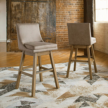 Ocala Furniture Outlet - Ashley Furniture - Tallenger Dining Room - Bar Height Bar Stool (Set of 2) / Beige - D380-530X2