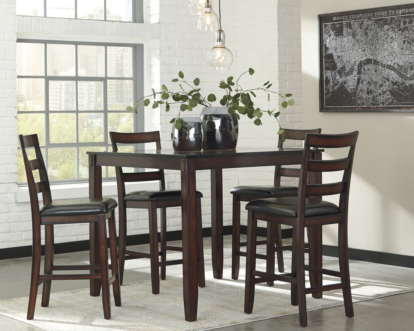 Ocala Furniture Outlet - Ashley Furniture - Coviar Dining Room - Dining Room Table Set (6/CN) / Brown - D385-325