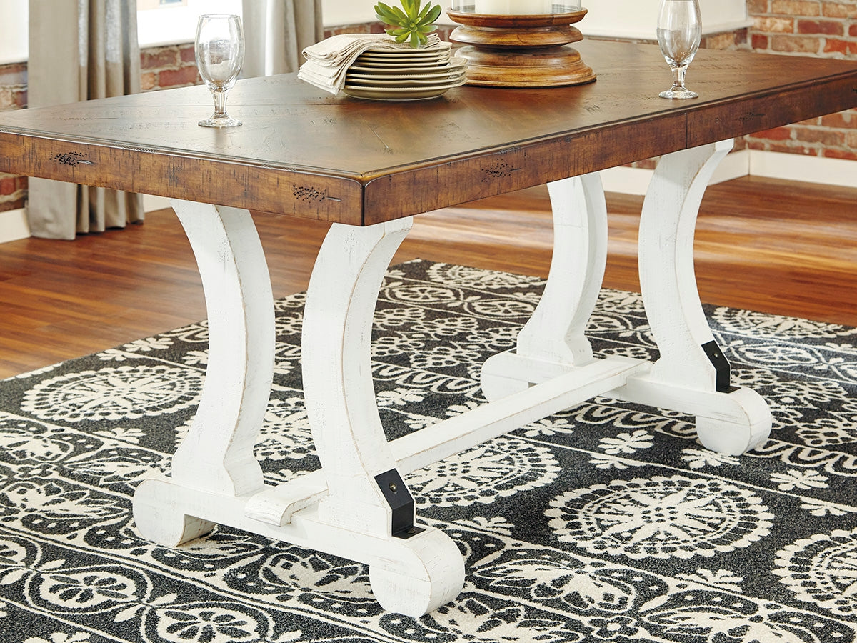 Ocala Furniture Outlet - Ashley Furniture - Valebeck Dining Room - Rectangular Dining Room Table / White/Brown - D546-35