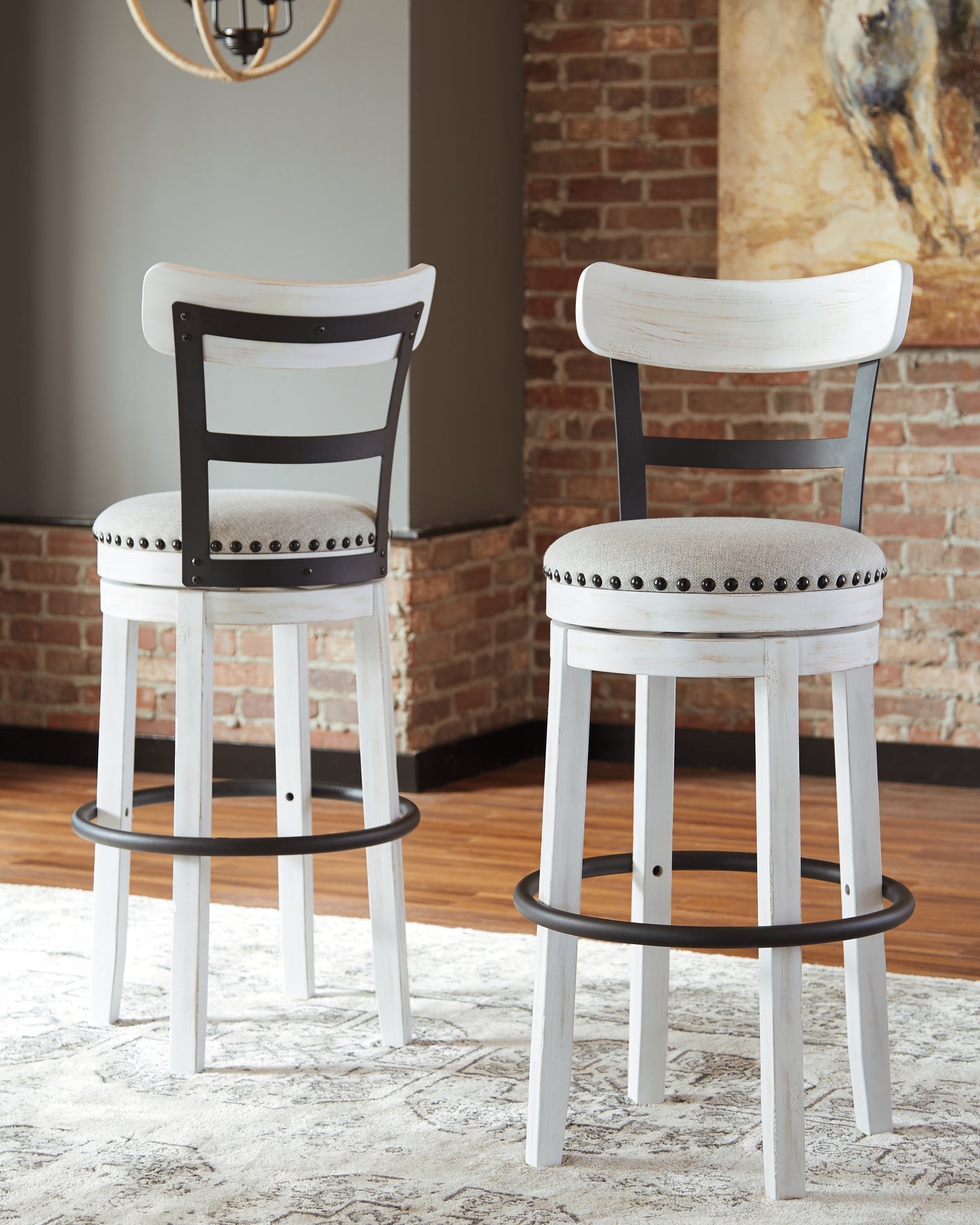 Ocala Furniture Outlet - Ashley Furniture - Valebeck Dining Room - Tall UPH Swivel Barstool(1/CN) / White - D546-530