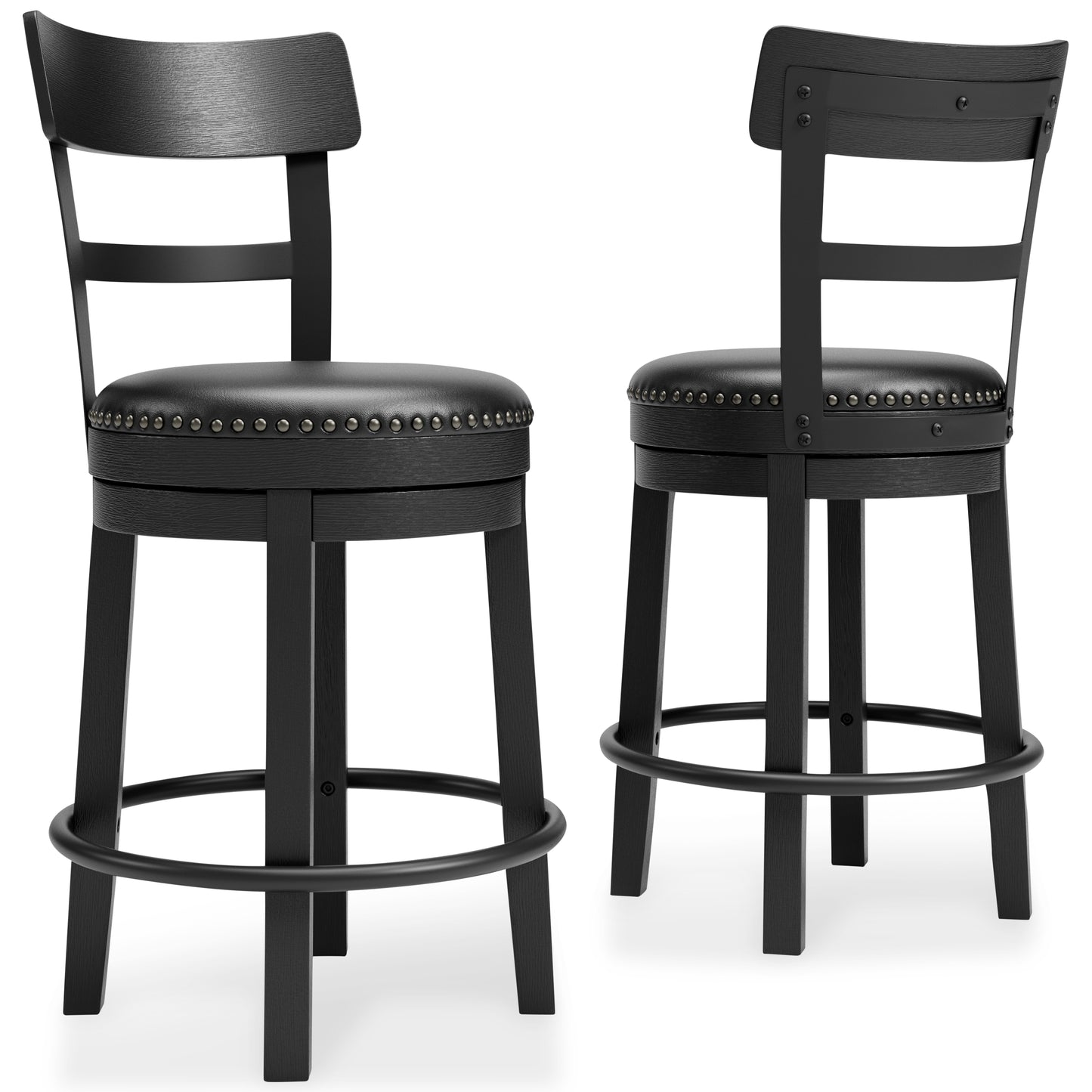 Ocala Furniture Outlet - Ashley Furniture - Valebeck Dining Room - UPH Swivel Barstool (1/CN) / Black - D546-624